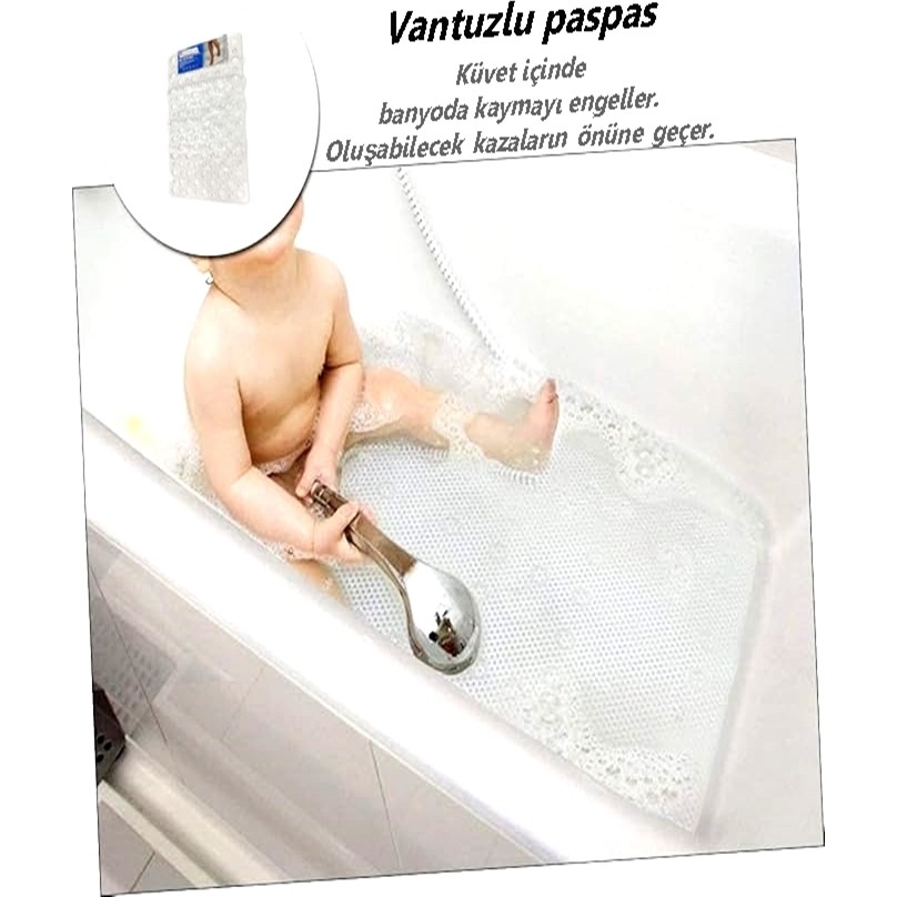 Bademler Halı Vantuzlu Paspas Küvet Içinde,banyo Paspası Vakumlu 40X70CM Şeffaf - 40 x 70 Araca Özel Paspaslar Fiyatı