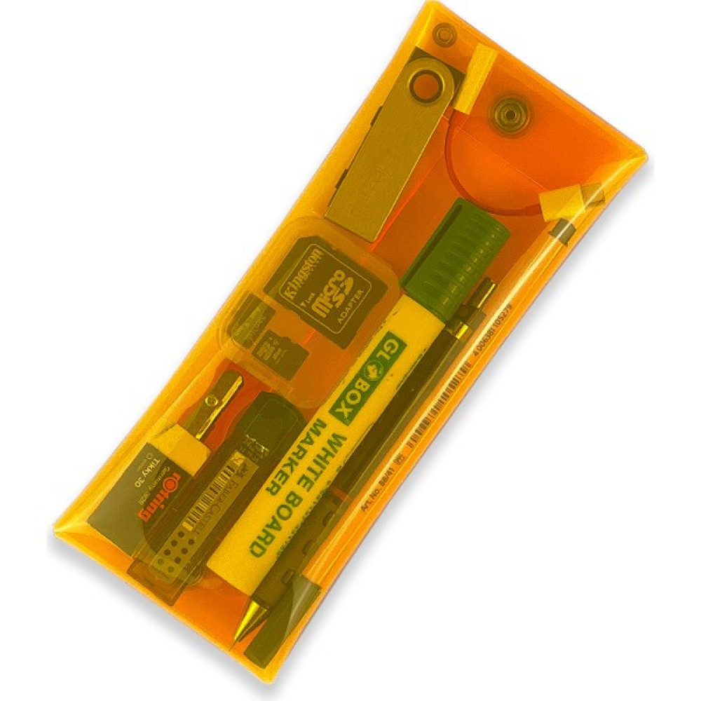 Badger Collection Jellycase Turuncu - Şeffaf Pvc Kalem Kutusu Kalemlik (Makyaj Kozmetik Aksesuar Çantası) Organizer Kalemlik (Kalem Kutusu) Fiyatı