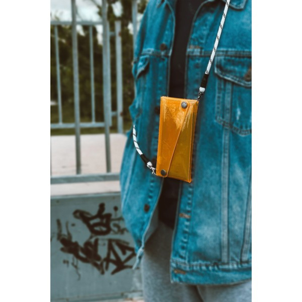 Badger Collection Jellyfon Askılı Şeffaf Telefon Çantası Turuncu Minimal Hediye Tasarım Pvc Renkli Unisex Erkek Kadın Bayan Çanta ve Cüzdan Fiyatı