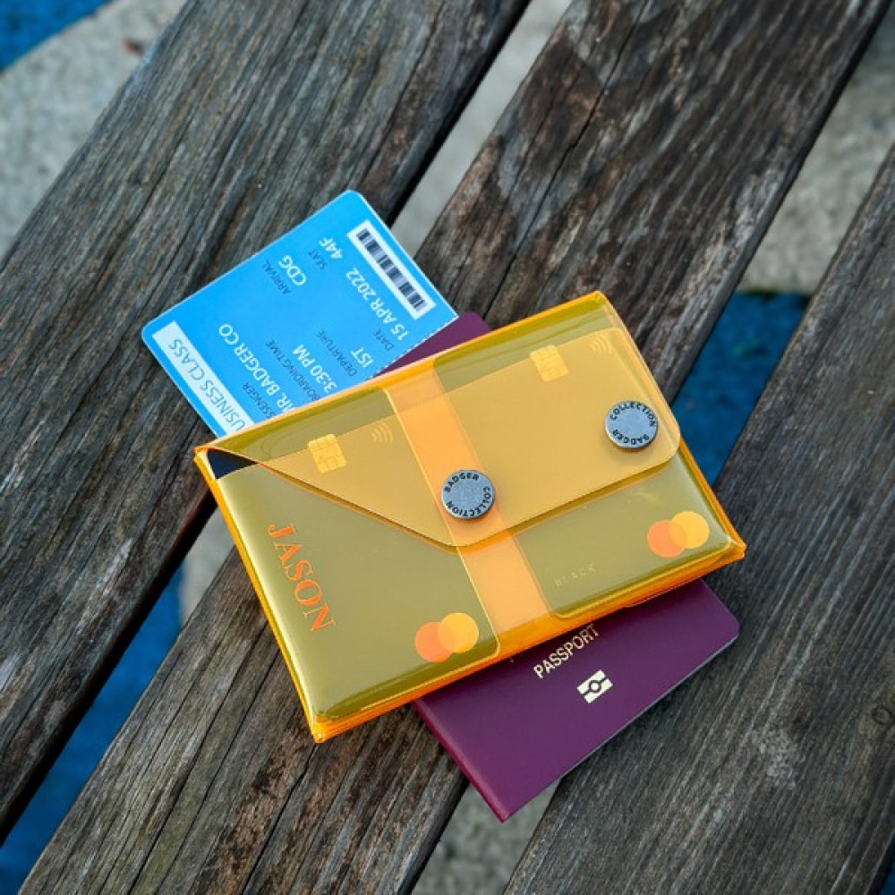 Badger Collection Jellypass Turuncu Pasaportluk Pasaport Cüzdanı Pasaport Kılıfı Minimal Hediye Tasarım Şeffaf Pvc Bayan Cüzdan Fiyatı