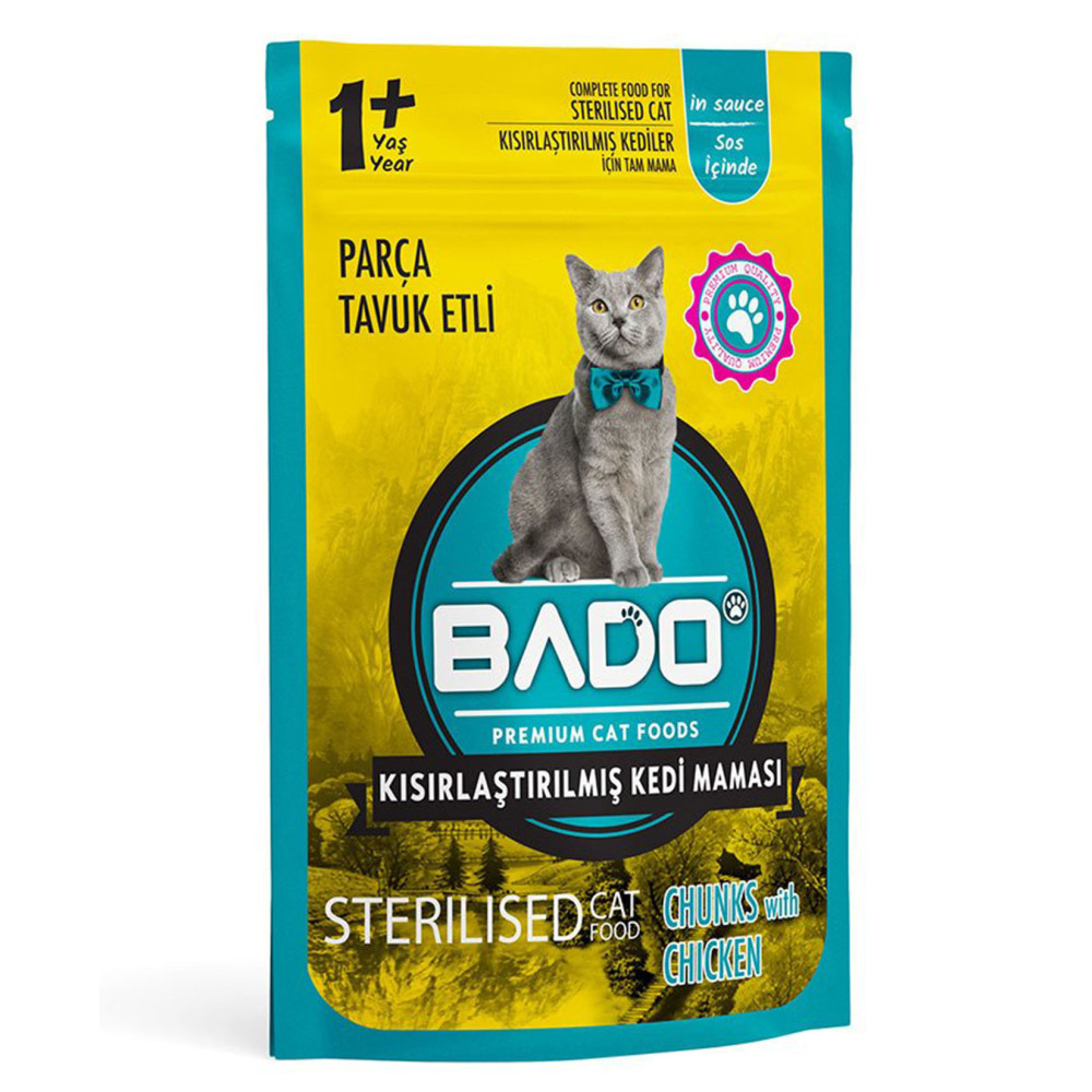 Bado Yaş Mama Kedi Maması 85 gr Kısırlaştırılmış Parça Etli Evcil Hayvan Ürünleri Fiyatı