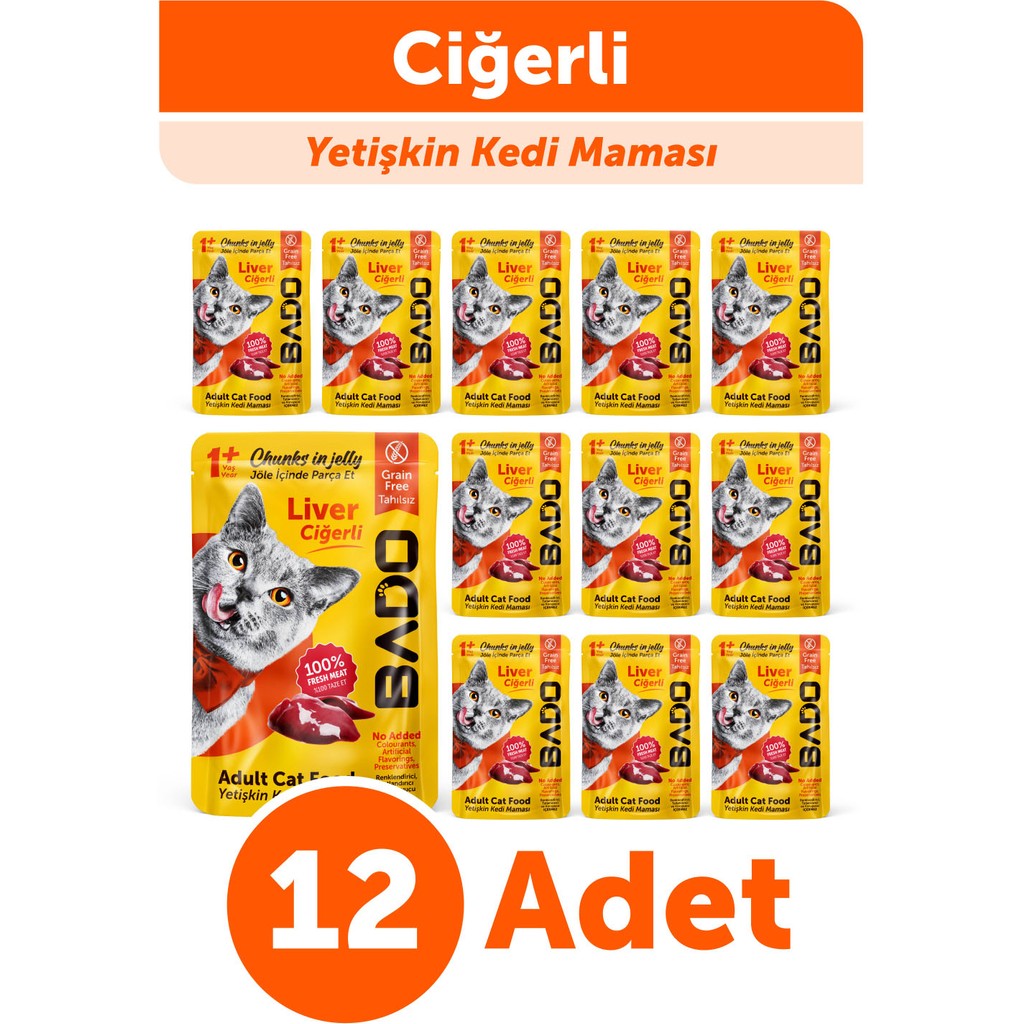 Bado Yetişkin Yaş Kedi Maması Ciğerli 85GR 12'li Evcil Hayvan Ürünleri Fiyatı