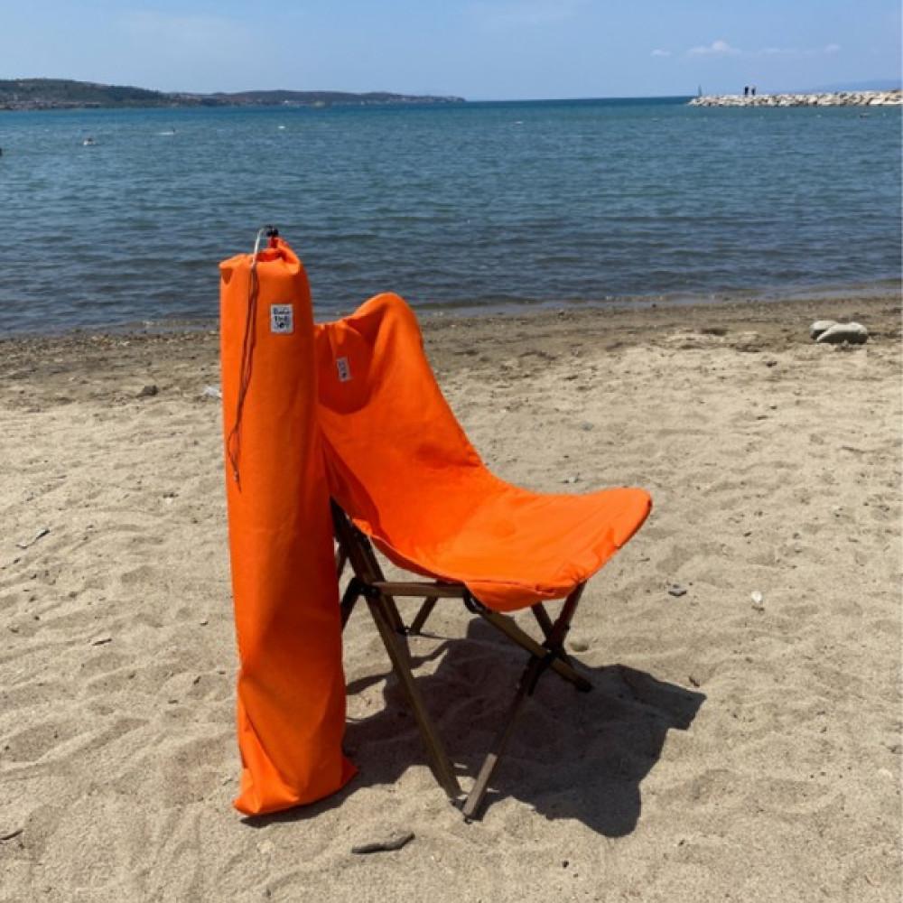 Bag The Joy Ahşap Katlanır Kamp & Bahçe Sandalyesi – Antrasit - Turuncu Kılıf Kamp Sandalyesi Fiyatı