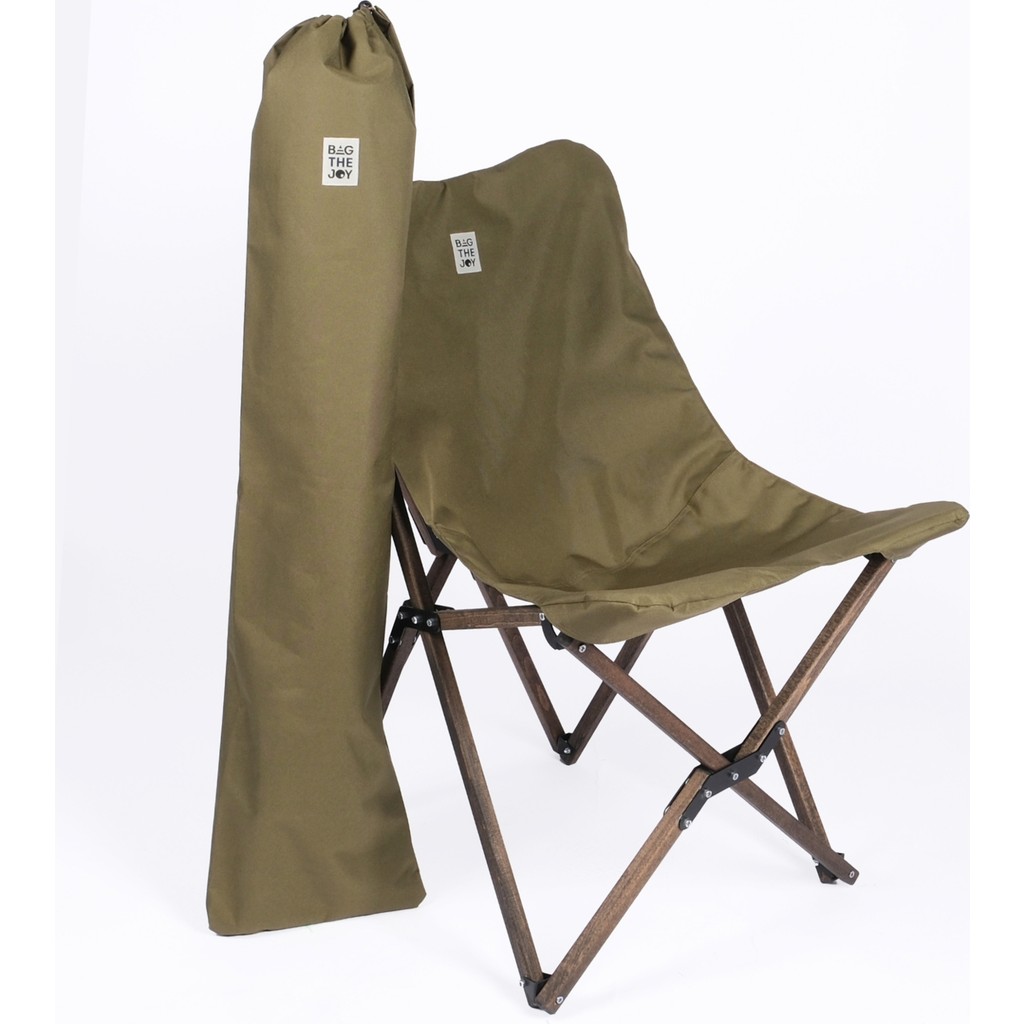 Bag The Joy Ahşap Katlanır Kamp Sandalyesi | Bahçe, Piknik, Balkon | Çantalı - Antrasit İskelet – Haki Kılıf Kamp Sandalyesi Fiyatı