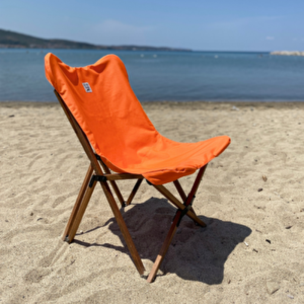 Bag The Joy Ahşap Katlanır Kamp Ve Bahçe Sandalyesi-kahverengi Iskelet-turuncu Kılıf Kamp Sandalyesi Fiyatı