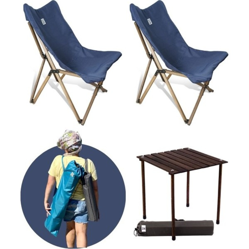 Bag The Joy Ahşap Katlanır Masa Sandalye Seti Antrasit - Lacivert Kılıf 50X50X50 Antrasit Masa Kamp Sandalyesi Fiyatı