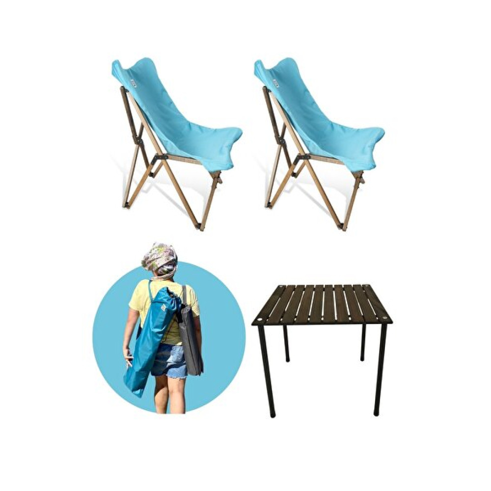 Bag The Joy Antrasit İskelet Turkuaz Kılıf ve 60x60x55 CM Antrasit Masa Ahşap Katlanır Masa Sandalye Seti Standart Sandalye Fiyatı
