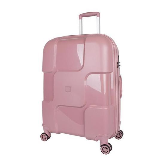Bagacar Bubble Pembe Sert Silikon Kırılmaz Orta Boy Valiz