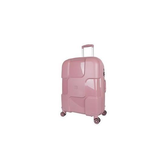 Bagacar Bubble Pembe Sert Silikon Kırılmaz Orta Boy Valiz