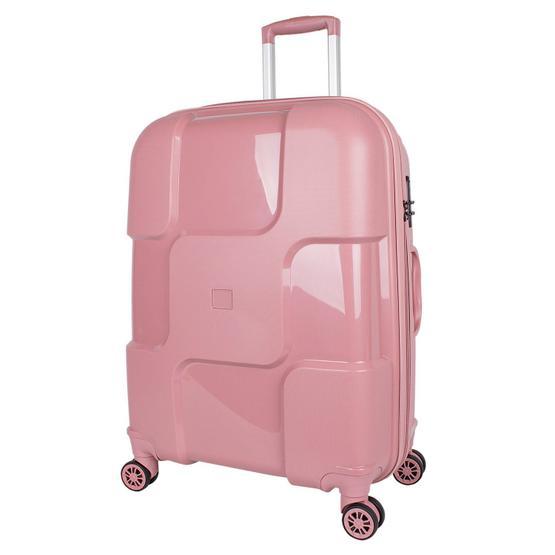 Bagacar Bubble Pembe Sert Silikon Kırılmaz Orta Boy Valiz