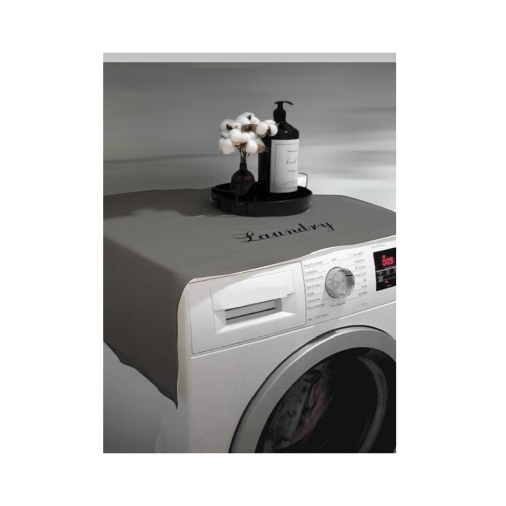 BAGAND Laundry Basklı Gri Çamaşır Makine Örtüsü Banyo Aksesuarları Fiyatı
