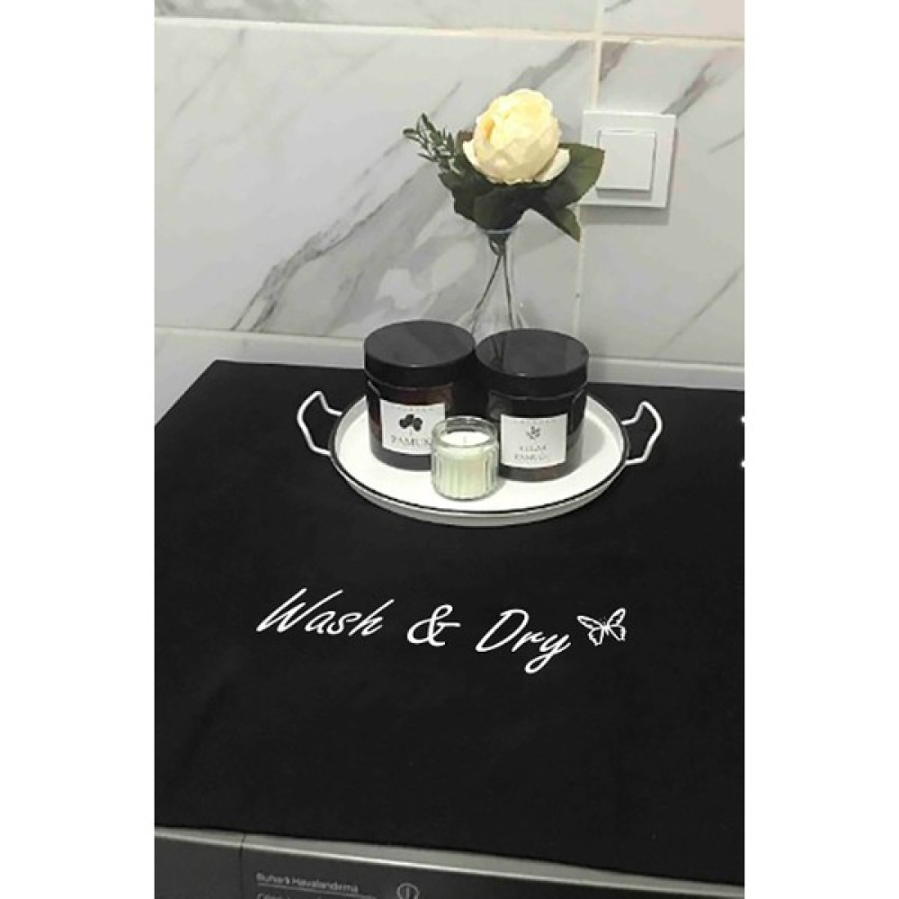 Bagand Siyah Çamaşır Makine Örtüsü Wash&dry Baskılı - 1 Adet Ev & Dekorasyon Aksesuarları Fiyatı
