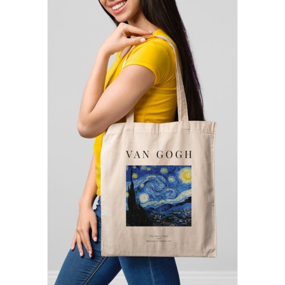 Bagand Van Gogh Yıldızlı Gece - Ham Bez Omuz Çantası Erkek Çanta ve Cüzdan Fiyatı