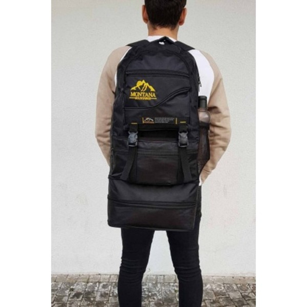 Baggor Montana 80L Siyah Çift Körüklü Su Geçirmez Çok Gözlü Kampçı-Seyahat-Dağcı Sırt Çantası Sırt Çantası (Outdoor) Fiyatı