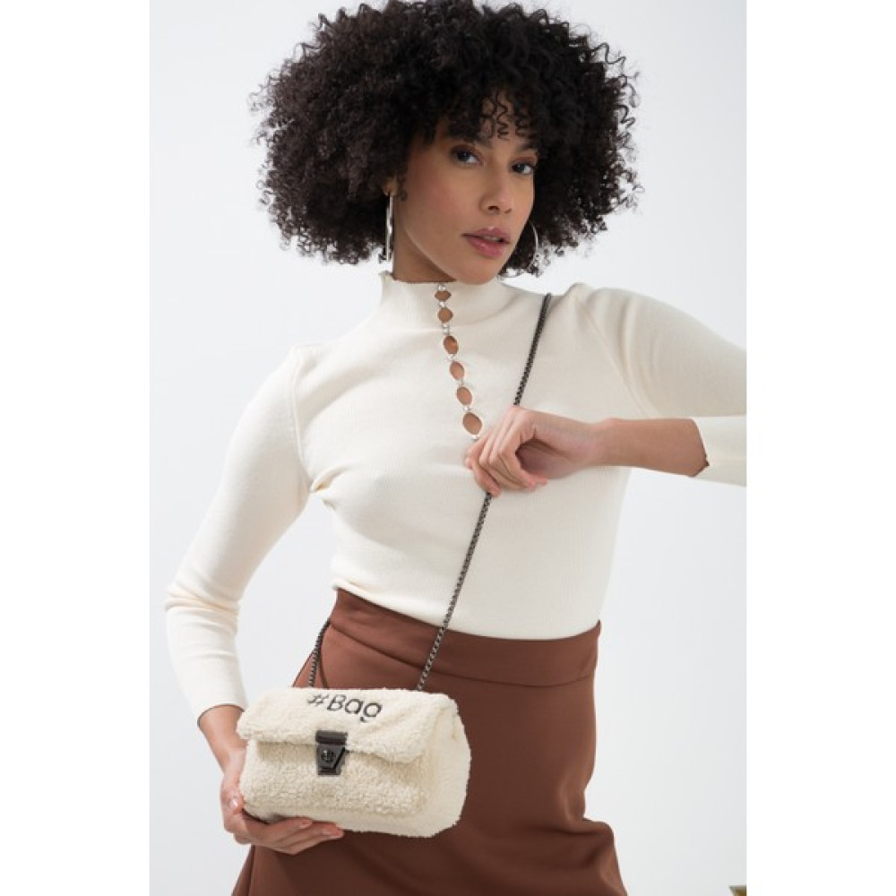 Baghashtag Ekru Mini Peluş Çanta Bayan Çanta ve Cüzdan Fiyatı