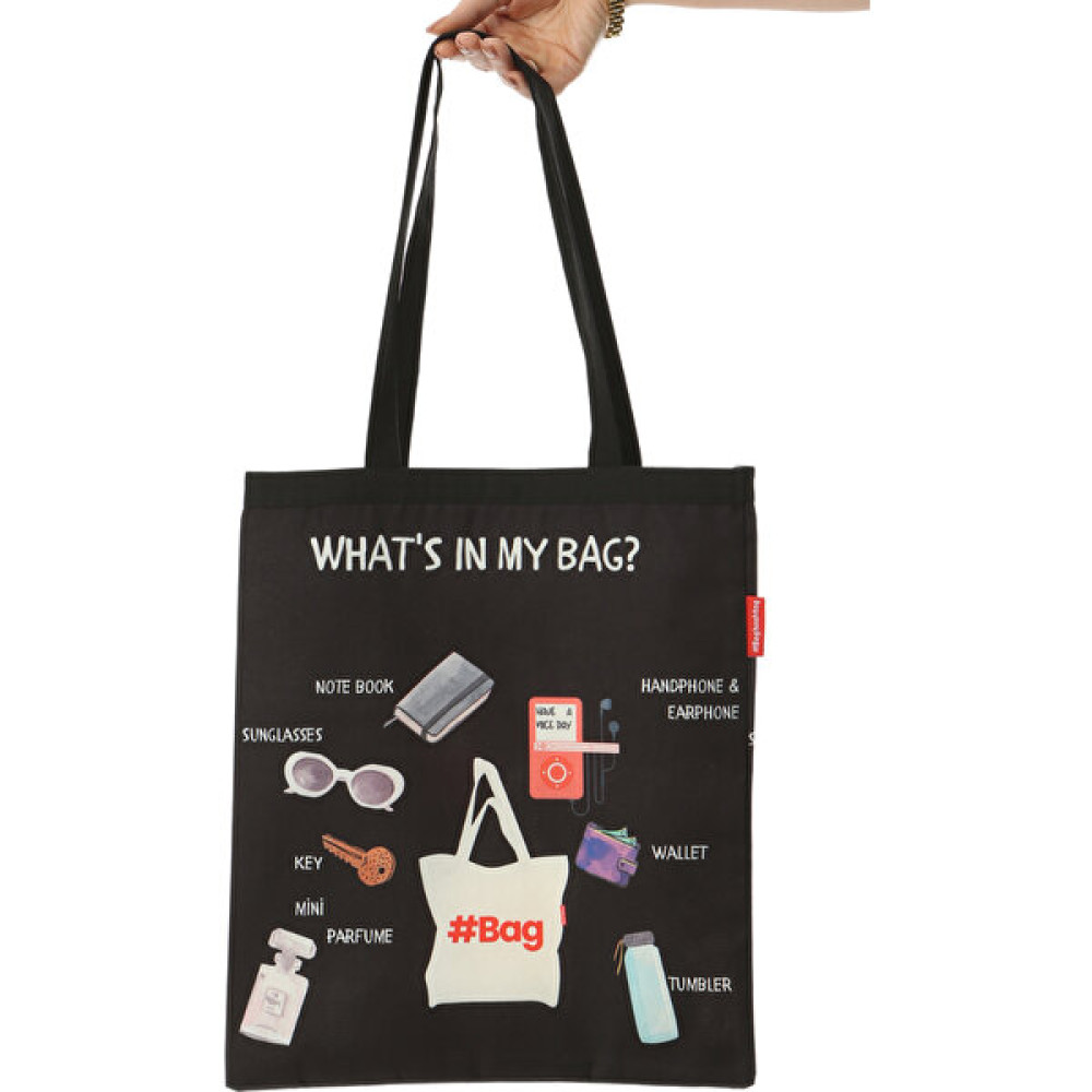 Baghashtag What Is In My Bag Baskılı Bez Çanta Bayan Çanta ve Cüzdan Fiyatı