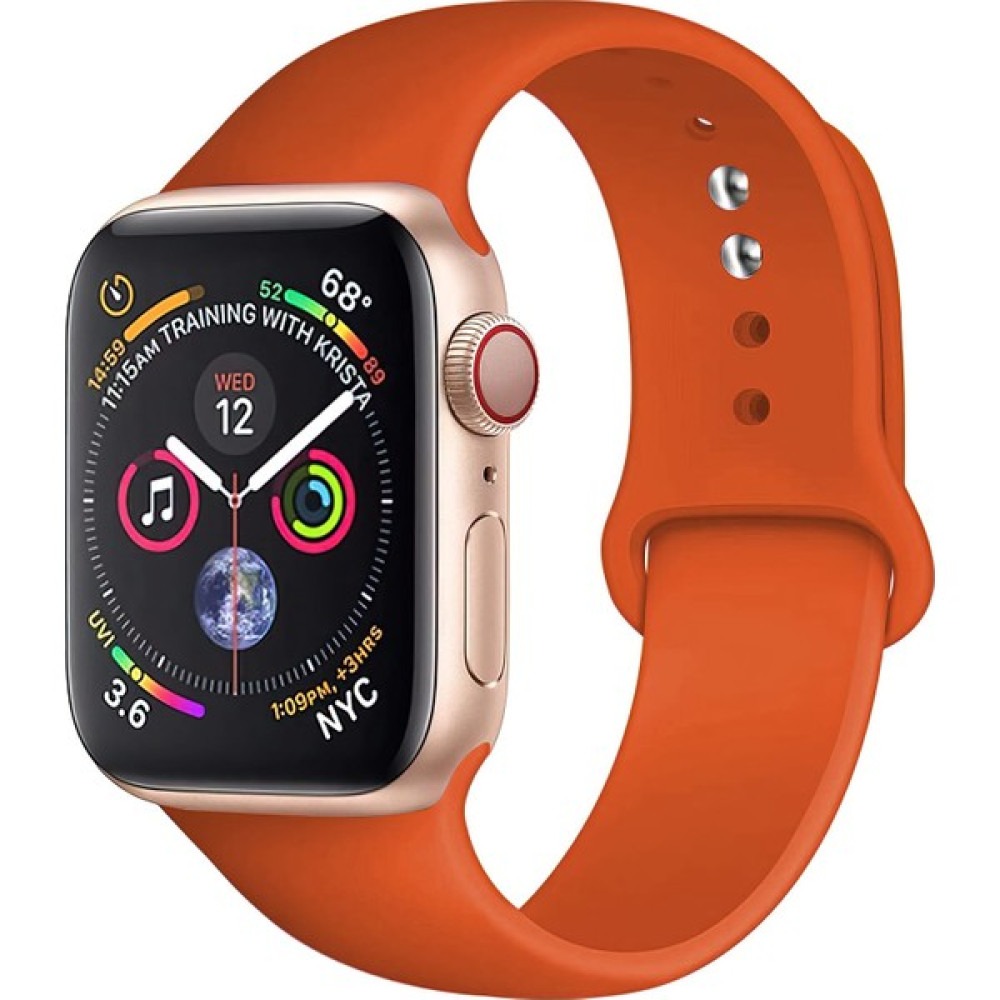 Bagies Apple Watch Uyumlu 5 44MM Kayış Spor Silikon Kordon - Kiremit - Normal Beden Giyilebilir Teknoloji Aksesuarları Fiyatı