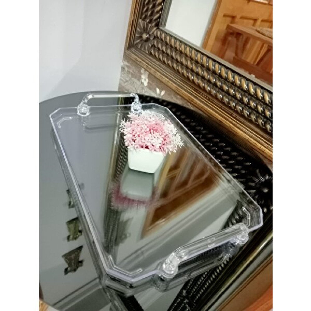 Bagist Aqua Life Kristal Dikdörtgen Sunum Tepsisi Büyük BOY:32CM x 22CM - 1 Adet Servis Tepsisi Fiyatı