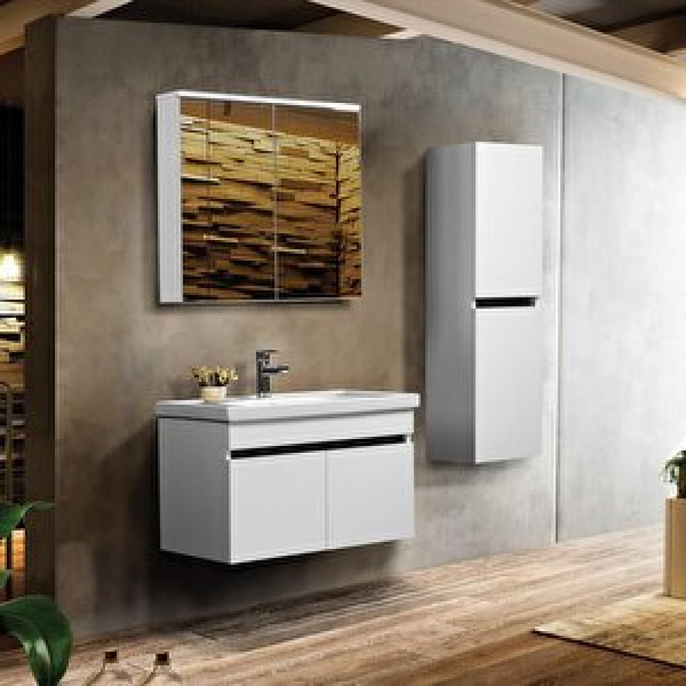 Bagnora Perge 80 Cm Mdf Beyaz Banyo Dolabı Takımı Ve Boy Dolabı Banyo Dolabı / Mobilyası Fiyatı