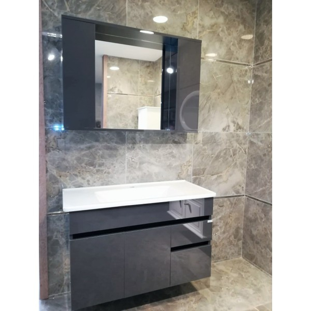 Bagnotti Apus 80 cm Glossmax Parlak Antrasit Banyo Dolabı Banyo Dolabı / Mobilyası Fiyatı
