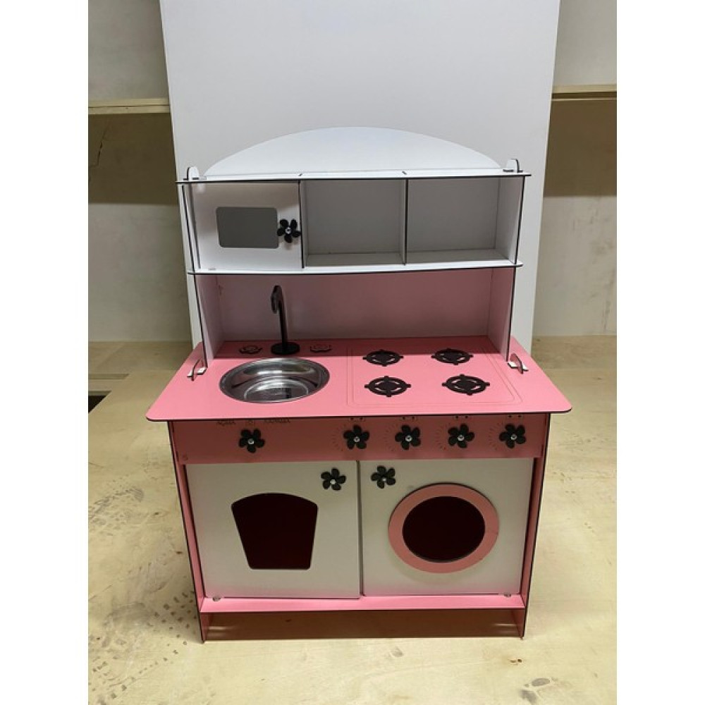 Bahadır Grup 3 mm Ahşap Oyuncak Mutfak Beyaz Pembe - Açık Pembe - PEMBE BEYAZ Oyuncak Fiyatı