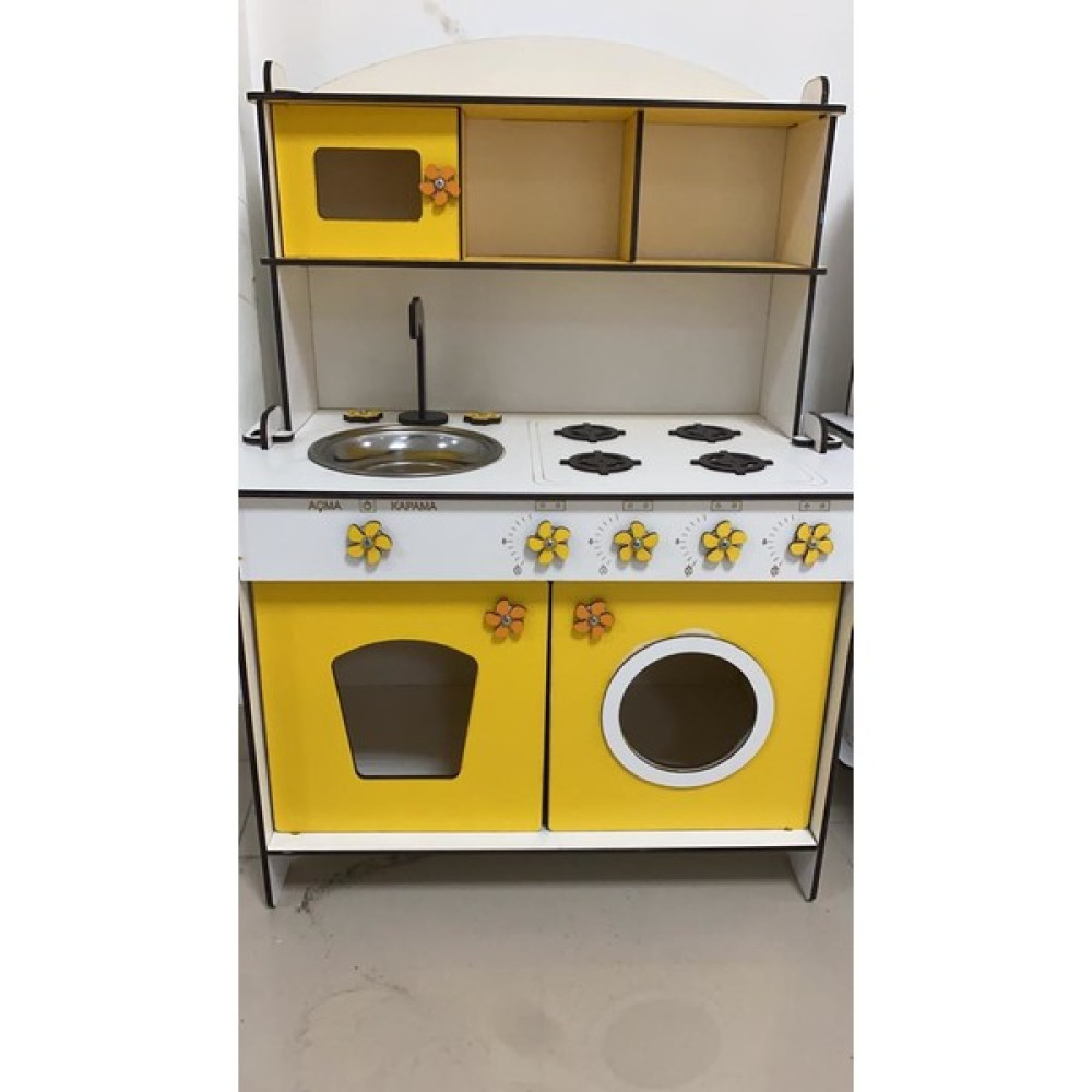 Bahadır Grup 80 x 60 cm Ahşap Mutfak Sarı Beyaz Oyuncak Fiyatı