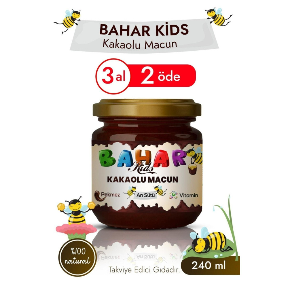 Bahar Kids Kids Çocuk Macunu Kakaolu Pekmez Iştah Açıcı Propolis Pekmez Ari Sütü Bal Ve Vitamin ( 240 gr ) Organik Ürünler Fiyatı