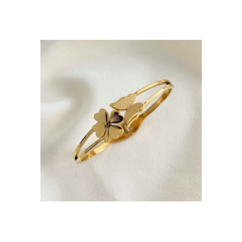 Bahar Takı ve aksesuar Kadın Çelik Kelebek Yonca Kelepçe Bileklik Orta Boy Beden Çelik Bilezik Fiyatı
