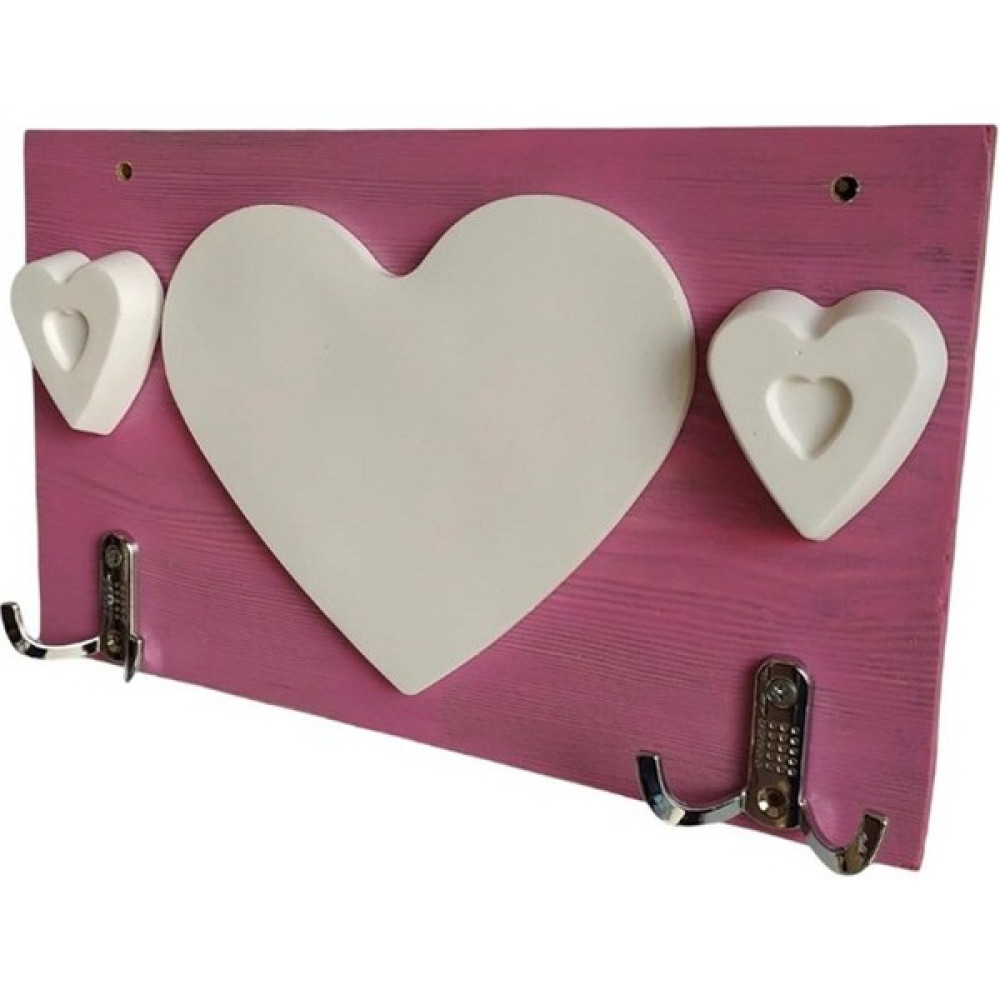 Bahat Ahşap Kalpli Pembe Duvar Portmanto Elbise Askısı Krom Kancalı Askılık 18 x 32 cm - Beyaz Oto Boyaları Fiyatı