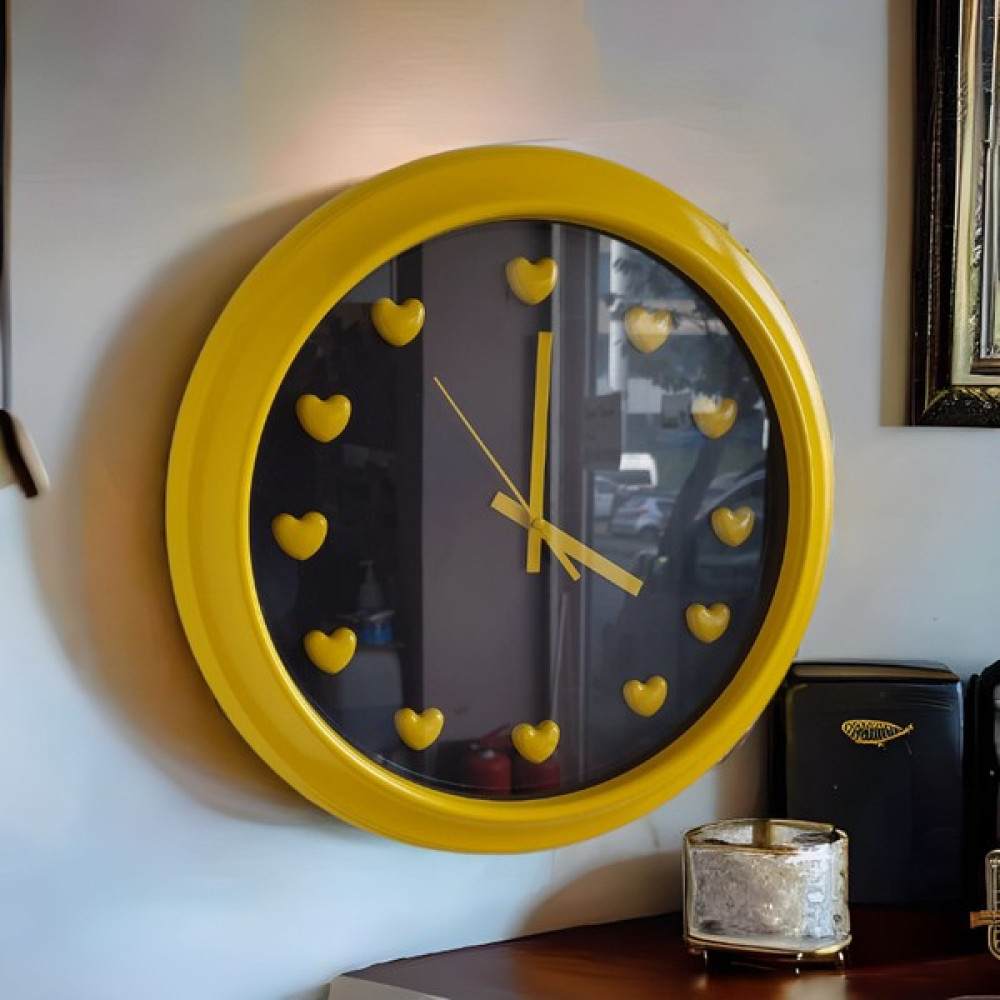 Bahat Kalpli 3D Sarı Siyah Ofis Salon Mutfak Duvar Saati 35 cm G8 Oto Boyaları Fiyatı