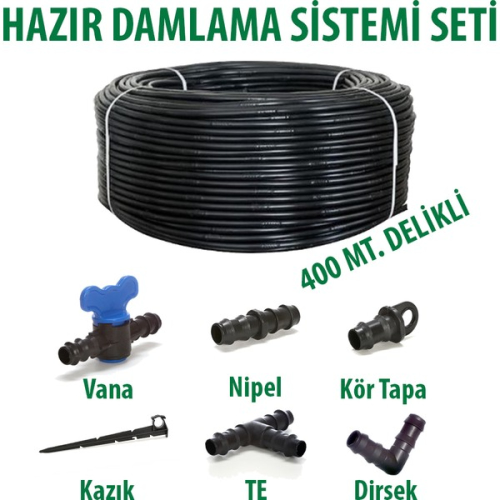 Bahçe 16X20 0,9mm 400 Metre Delikli Damlama Borusu Sistemi Hazır Damlama Seti Bahçe Makinesi Fiyatı