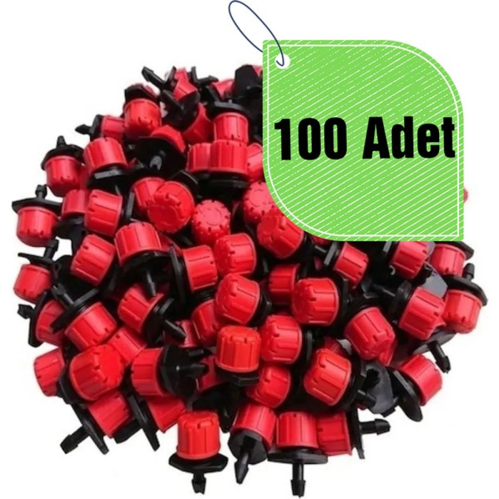 Bahçe Kırmızı Debi Ayarlı Damlatıcı 0-70 Lt/h 100 Adet Oto Boyaları Fiyatı