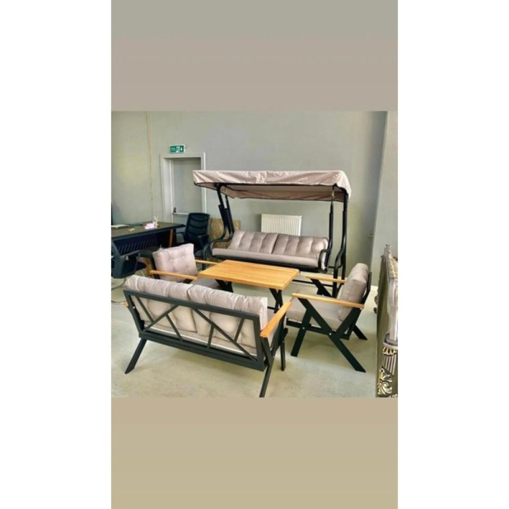 Bahçe Salıncağı Dünyası Bahçe Balkon Oturma Grubu ve 3 Kişilik Salıncak Takım Bahçe Mobilyası Takımı Fiyatı