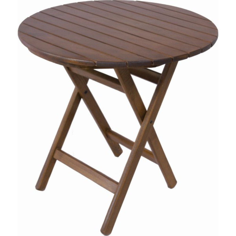 Bahçeme Ahşap Bahçe Balkon Mutfak Masası -Datça Yuvarlak 70LIK - Kahverengi - 70 cm Bahçe Masası Fiyatı