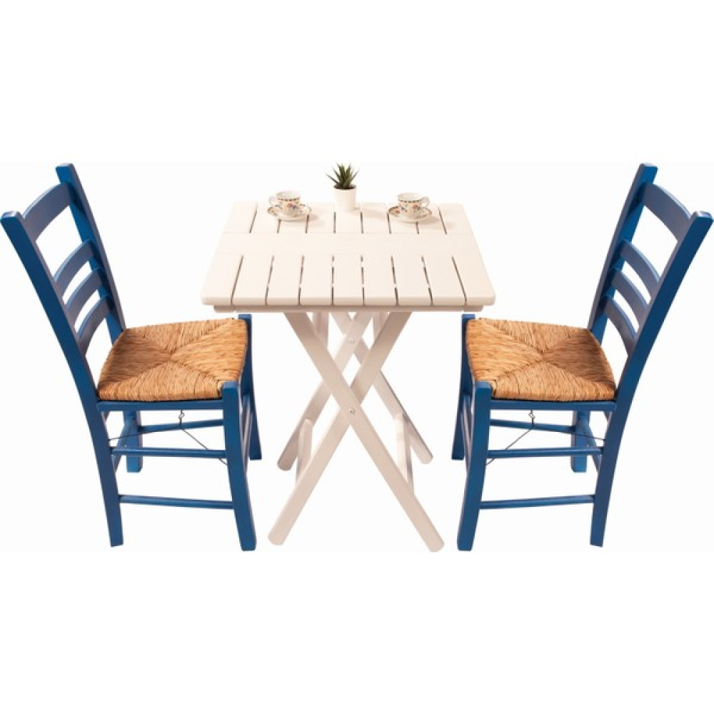 Bahçeme Ahşap Bahçe Balkon Seti 60x60 Masa + 2 Sandalye -Riva Renkli Takım Bahçe Mobilyası Takımı Fiyatı