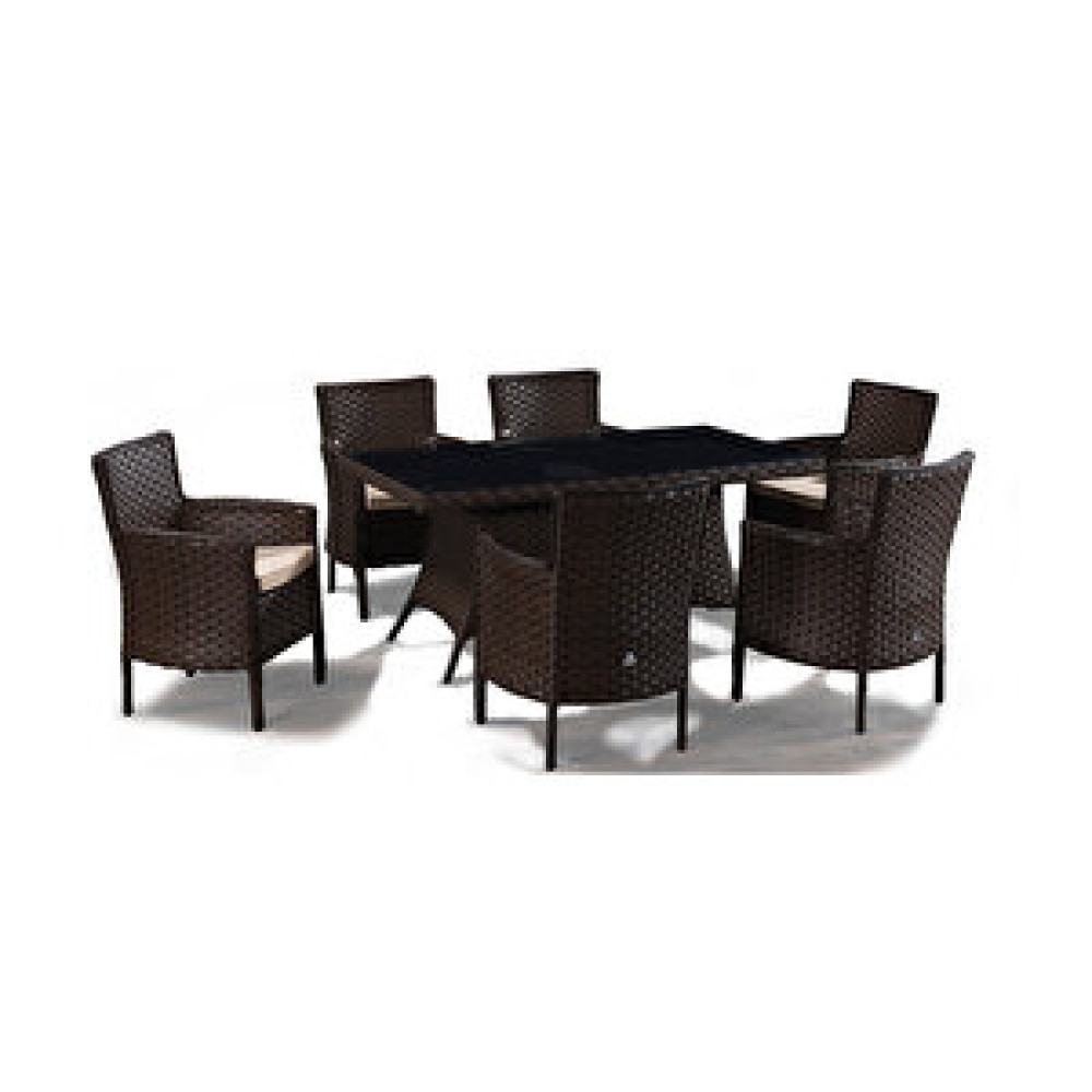 Bahçemo Eva 90x160 Masalı Bahçe Balkon Yemek Takımı Kahverengi Bahçe Mobilyası Takımı Fiyatı