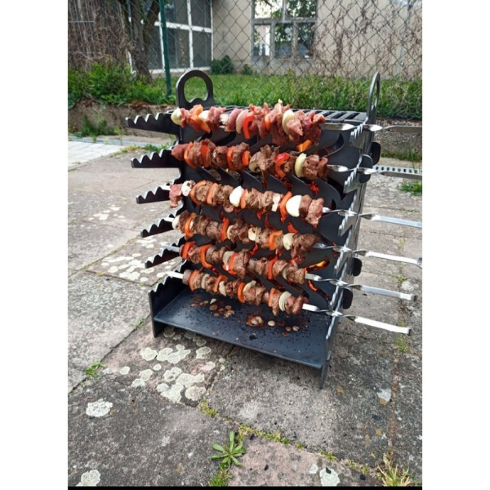 Bahçevilya Mangal Dikey Şiş Kebap Izgara 6 Adet Şiş Kamp ve Bahçe Barbekü Bahçe Mangalı & Barbekü Fiyatı
