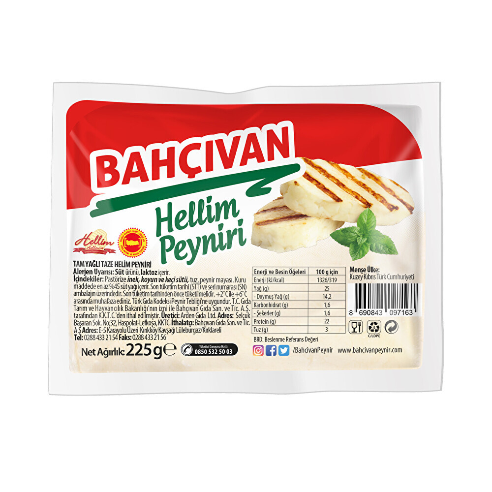 Bahçıvan Hellim Peyniri 225 Gr Peynir Fiyatı