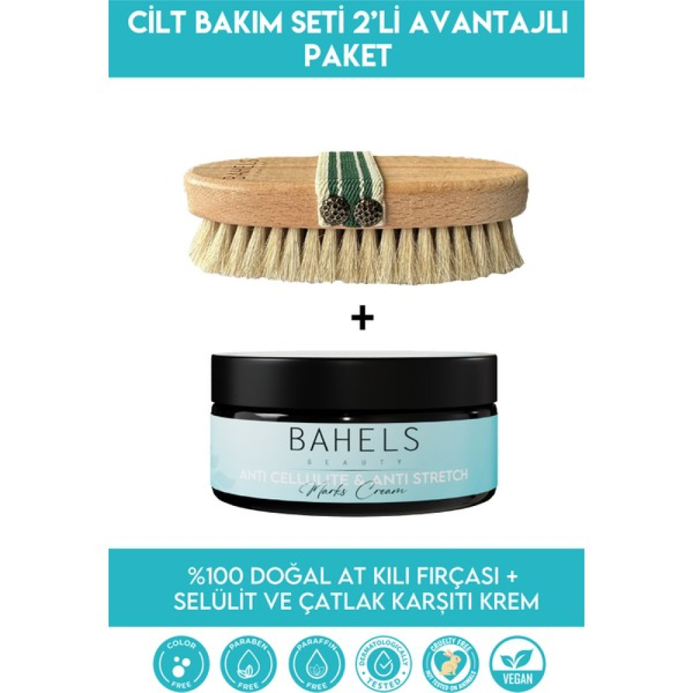 Bahels Bakım Kremi ve %100 Doğal At Kılı Fırçası Seti Vücut Sıkılaştırıcı ve İncelticiler Fiyatı