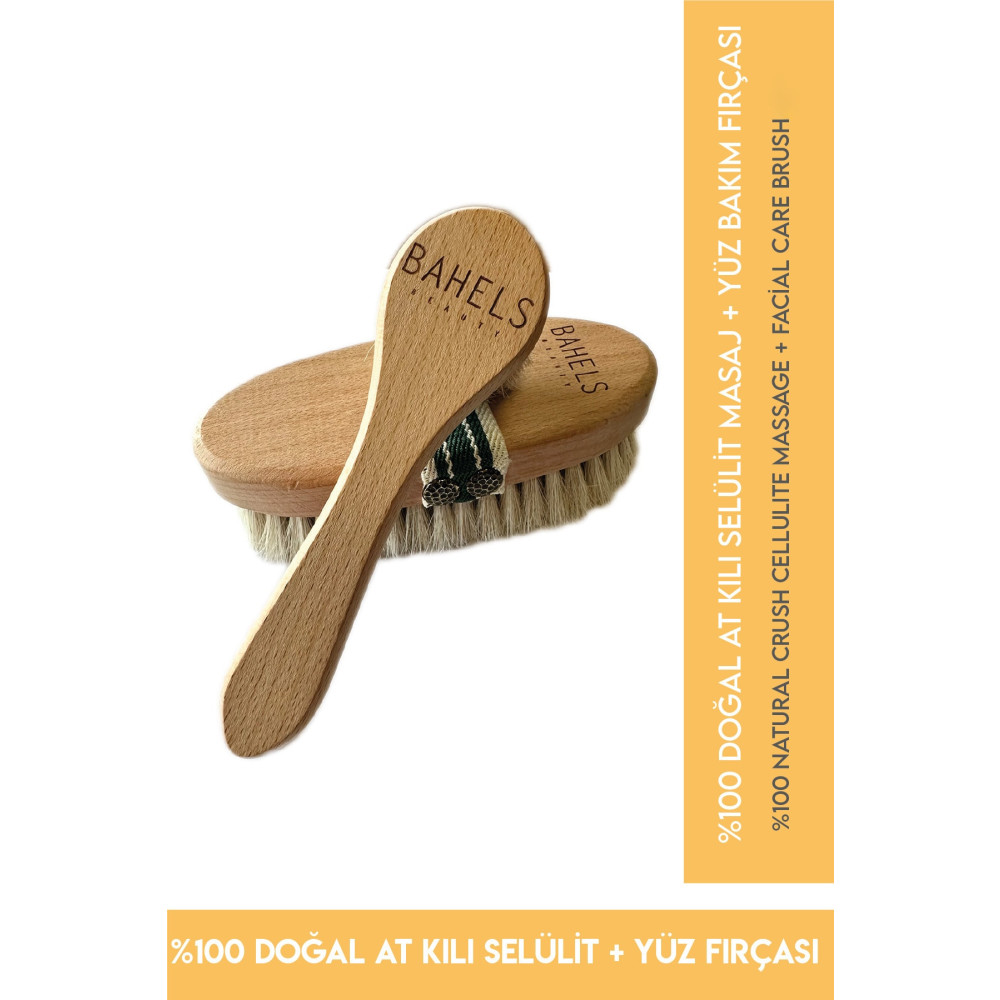 Bahels Beauty %100 Doğal At Kılı Selülit Fırçası + %100 Doğal At Kılı Yüz Fırçası Seti Selülit Önleyici ve Gidericiler Fiyatı