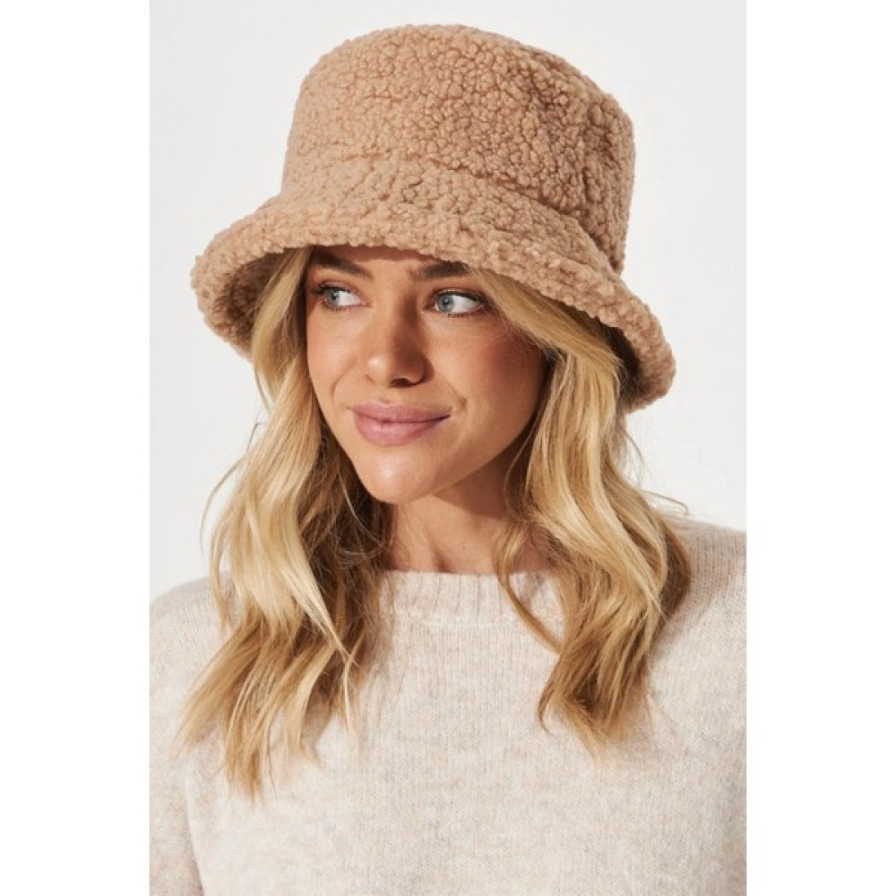Bahels Camel Teddy Peluş Bucket Şapka Kadın Şapkası Fiyatı