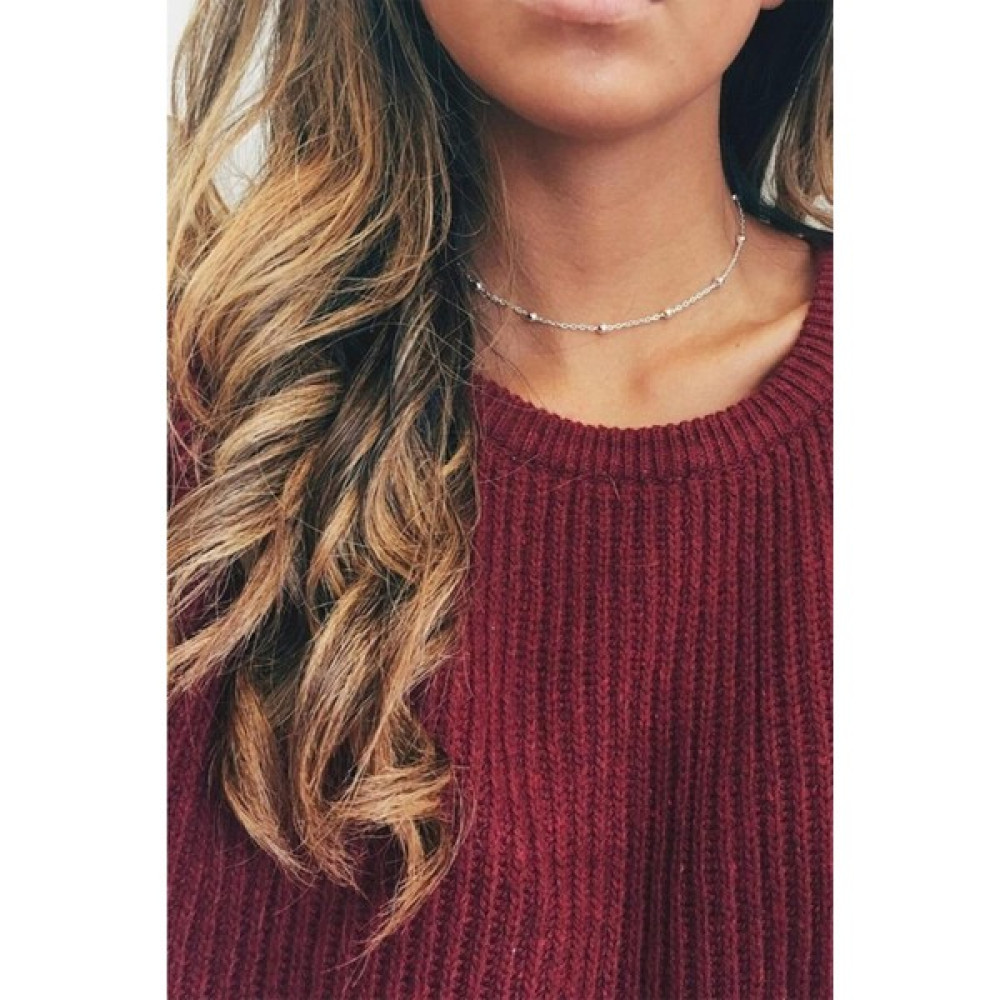 Bahels Gümüş Renk Kadın Top Zincir Detaylı Choker Kolye Bijuteri Kolye Fiyatı