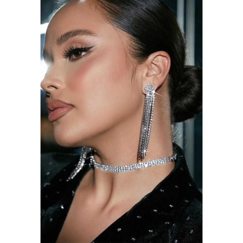 Bahels Kadın Gümüş Renk 3 Sıra Taşlı Choker Su Yolu Kolye Bijuteri Kolye Fiyatı