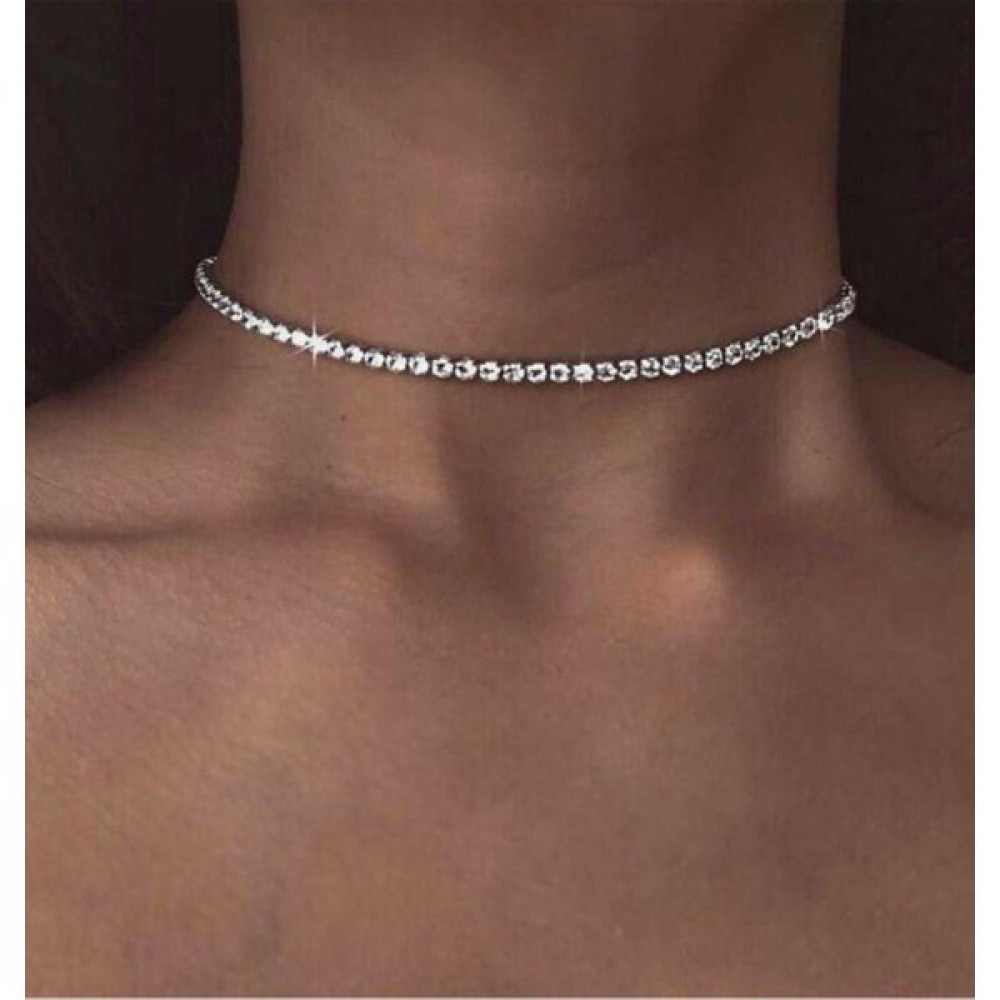 Bahels Kadın Gümüş Renk Taşlı Choker Su Yolu Kolye Bijuteri Kolye Fiyatı
