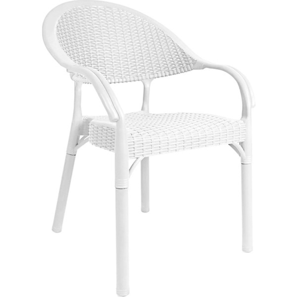 Bahex Bambu Rattan Kollu Sandalye Koltuk Dayanıklı Bahçe Sandalyesi Beyaz - 6 Bahçe Sandalyesi Fiyatı