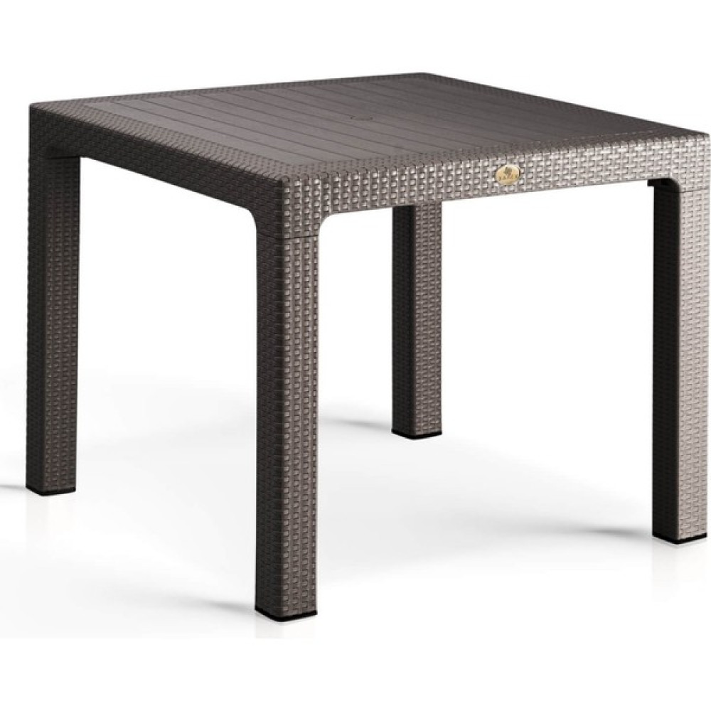 Bahex Camsız 90X90CM Bahçe Balkon Masası Rattan Desenli Outdoor Serisi - Kahverengi Bahçe Masası Fiyatı