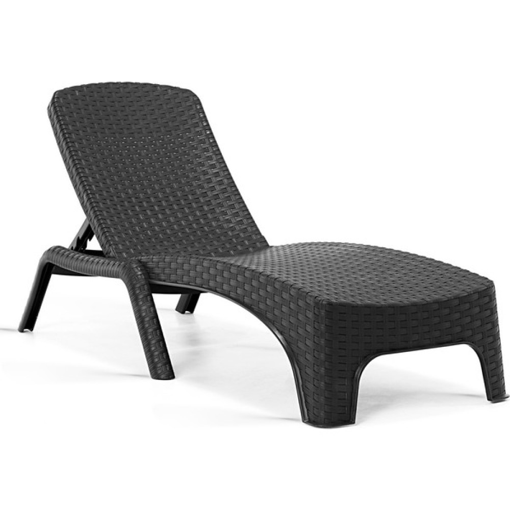 Bahex Troya Rattan Şezlong Plastik Rattan 1 Adet Otel Aquapark Site Havuz Plaj Şezlongu - 505004 - Siyah Şezlong Fiyatı