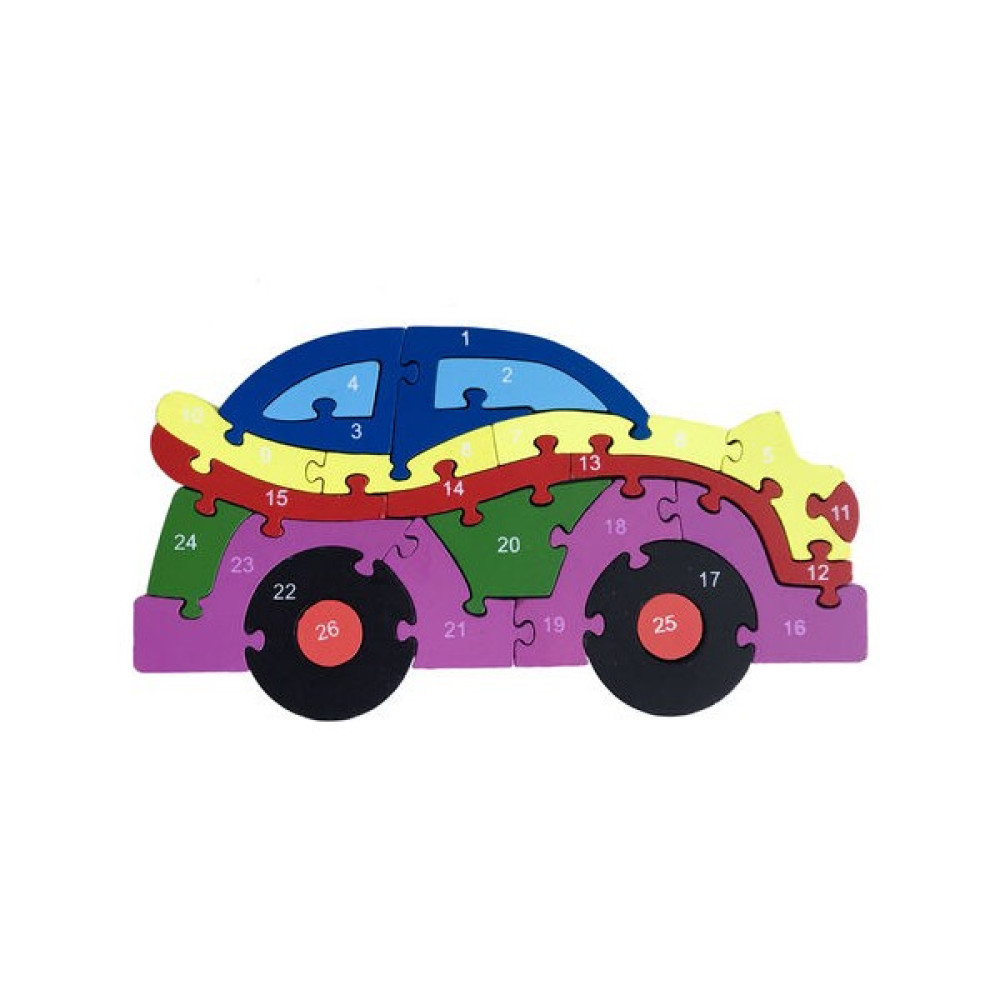 Bak Gel Al Ahsap Puzzle Araba - Renkli Bebek Oyuncakları Fiyatı