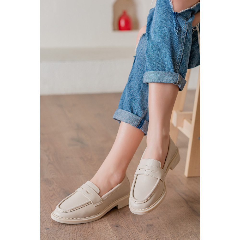 bakacstore Kadın Bej Makosen Günlük Loafer Ayakkabı 38 Beden Kadın Günlük Ayakkabıları Fiyatı