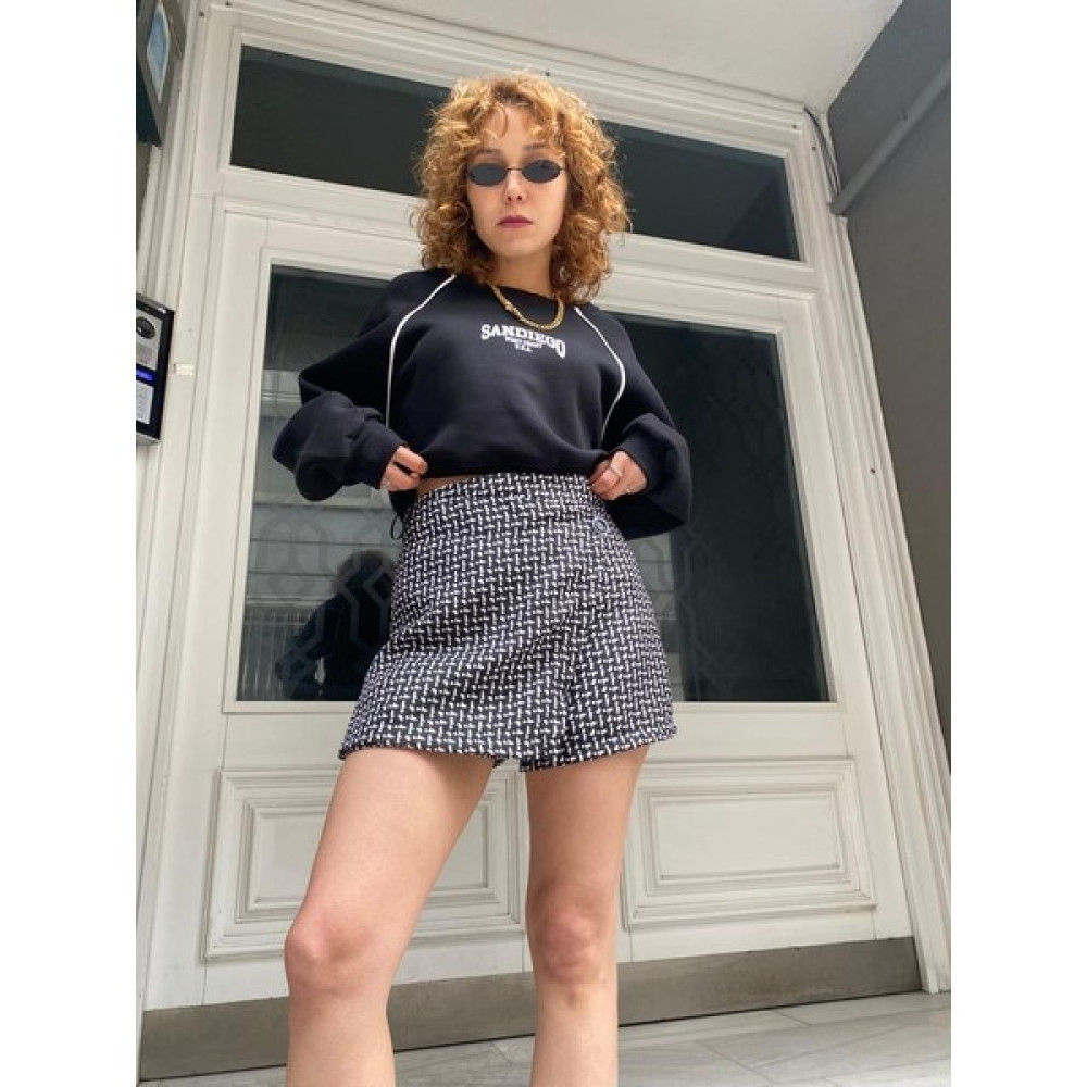 Bakap Fashion Ekoseli Şort Mini Şort Etek Etek Fiyatı